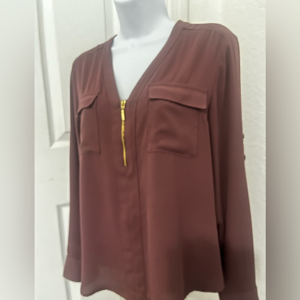 Express Women’s silk Long sleeve blouse